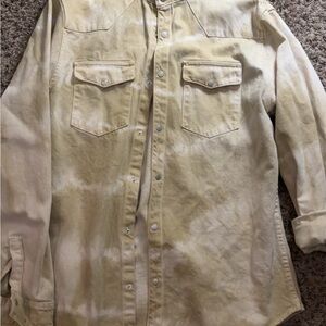 Zara Men's Tan Tie-Dye Shirt Jacket worn a few times , oversized few tiny stains